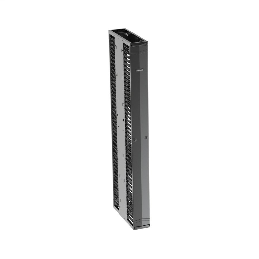 Panduit PE2VD06 PatchRunner 2 Enhanced Vertical Cable Manager, Dual-Sided, 45RU, 6"W, Black