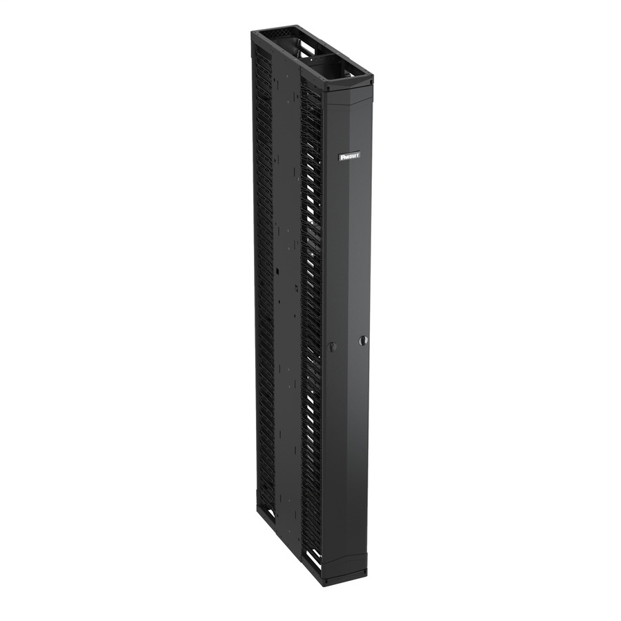 Panduit PE2VD08 PatchRunner 2 Enhanced Vertical Cable Manager, Dual-Sided, 45RU, 8"W, Black