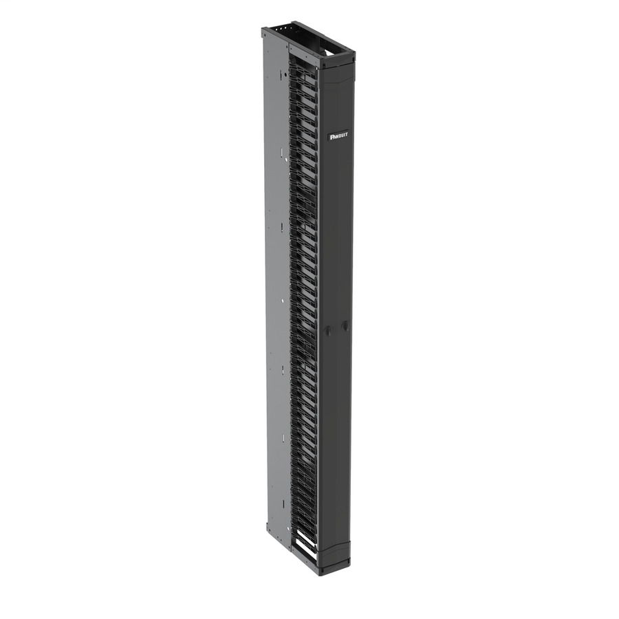 Panduit PE2VFD06 PatchRunner 2 Enhanced Vertical Cable Manager, Single-Sided, 45RU, 6"W, Black