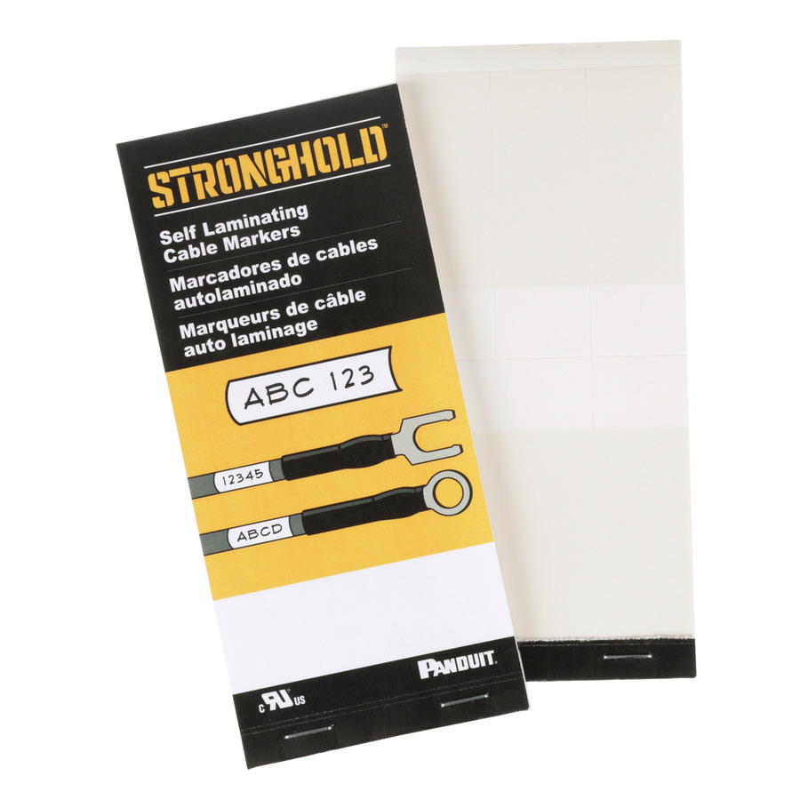 Panduit PSCB-12Y StrongHold Write-On Cable Marker Books, Blank, .62”Area, White, 180Markers/Book