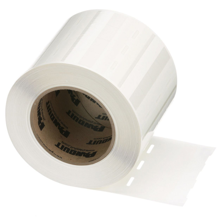 Panduit R100X150V1T Thermal Transfer Turn-Tell Label, 1"Wx1.5"L, Vinyl, White, 2500 Labels