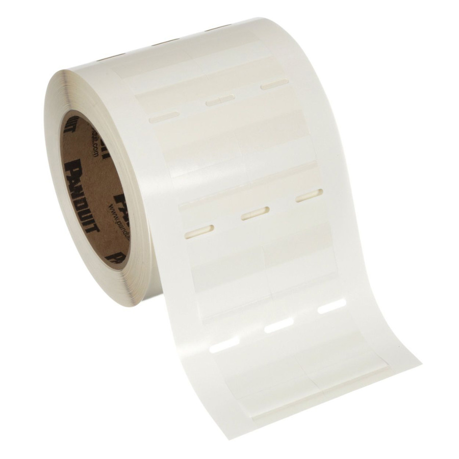 Panduit R150X150V1T Thermal Transfer Turn-Tell Label, 1.5"Wx1.5"L, Vinyl, White, 1000 Labels