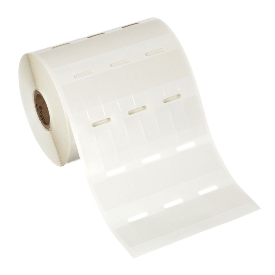 Panduit S050X150VA1Y Self-Laminating Label, .5"x1.5", Vinyl, White, 5000 Labels