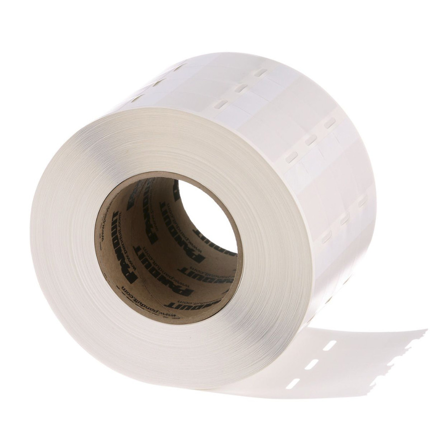 Panduit S050X150VATY Self-Laminating Label, .5"x1.5", Polyester, White, 5000 Labels