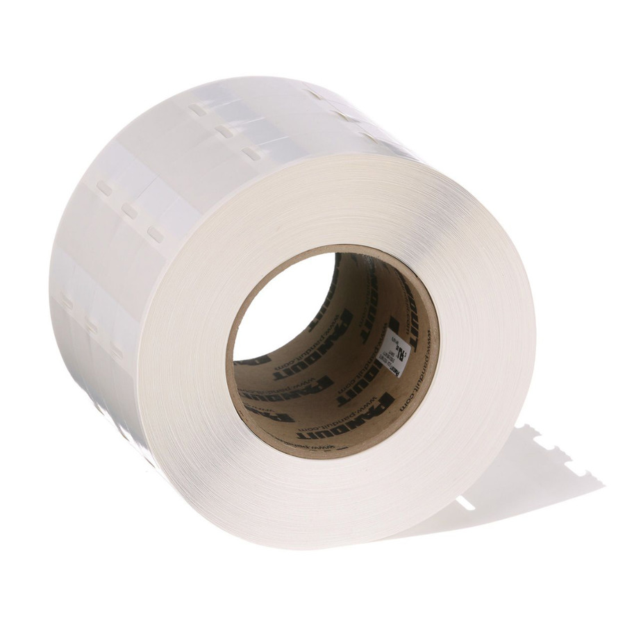 Panduit S075X150VATY Self-Laminating Label, .75"x1.5", Vinyl, White, 5000 Labels