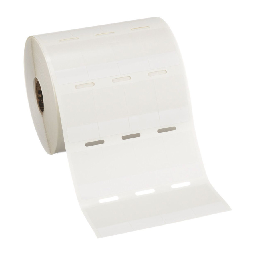 Panduit S100X125VA1Y Self-Laminating Label, 1"x1.25", Vinyl, White, 2500 Labels