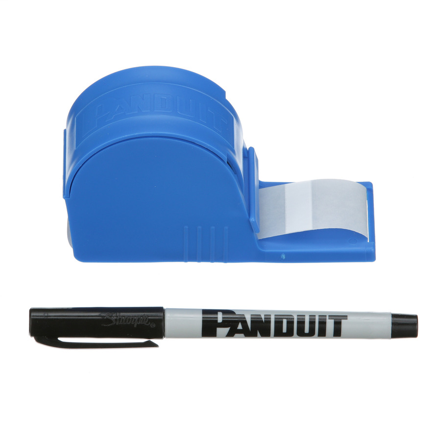 Panduit S100X125VARY Cable Marker Dispenser Kit w/PFX-0 Pen, Vinyl, White, 1Roll/200 labels