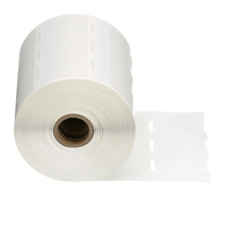 Panduit S100X150VA1Y Thermal Transfer Label, 1" x 1.5", Vinyl, White, 2500 Labels