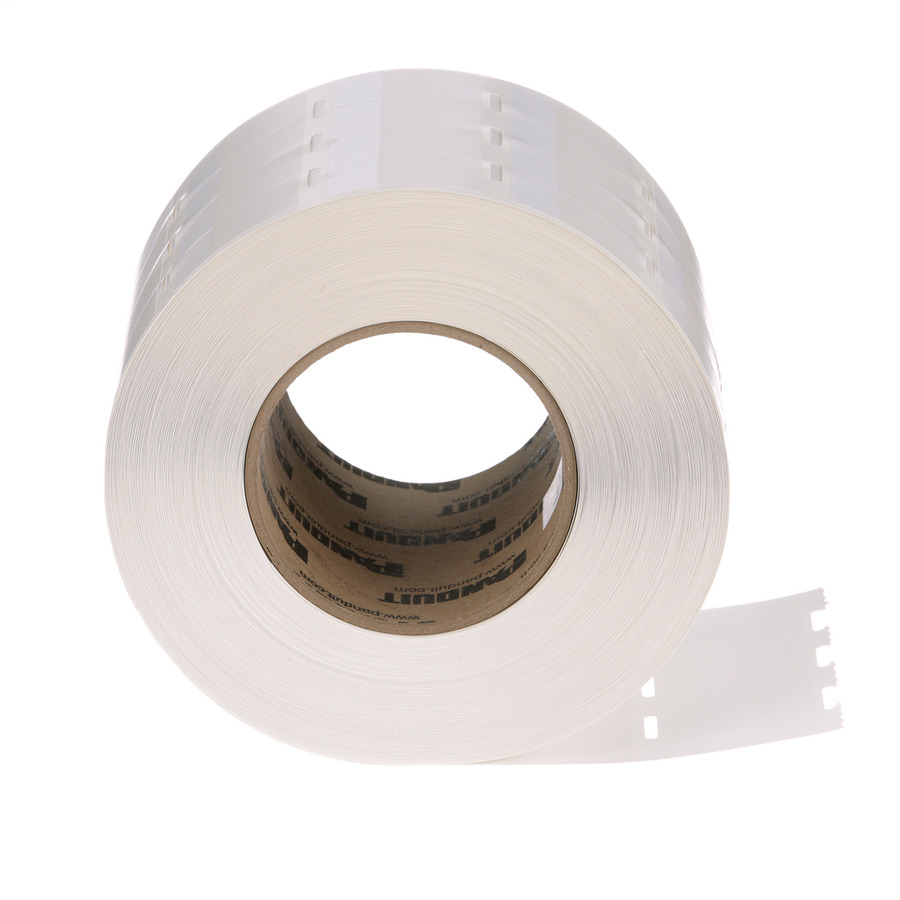 Panduit S100X150VATY Thermal Transfer Label, 1" x 1.5", Vinyl, White, 5000 Labels