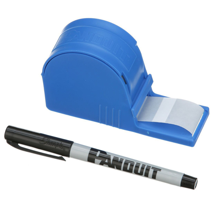 Panduit S100X225VARY Self-Laminating Label Kit w/PFX-0 Pen, Vinyl, White, 200 Labels