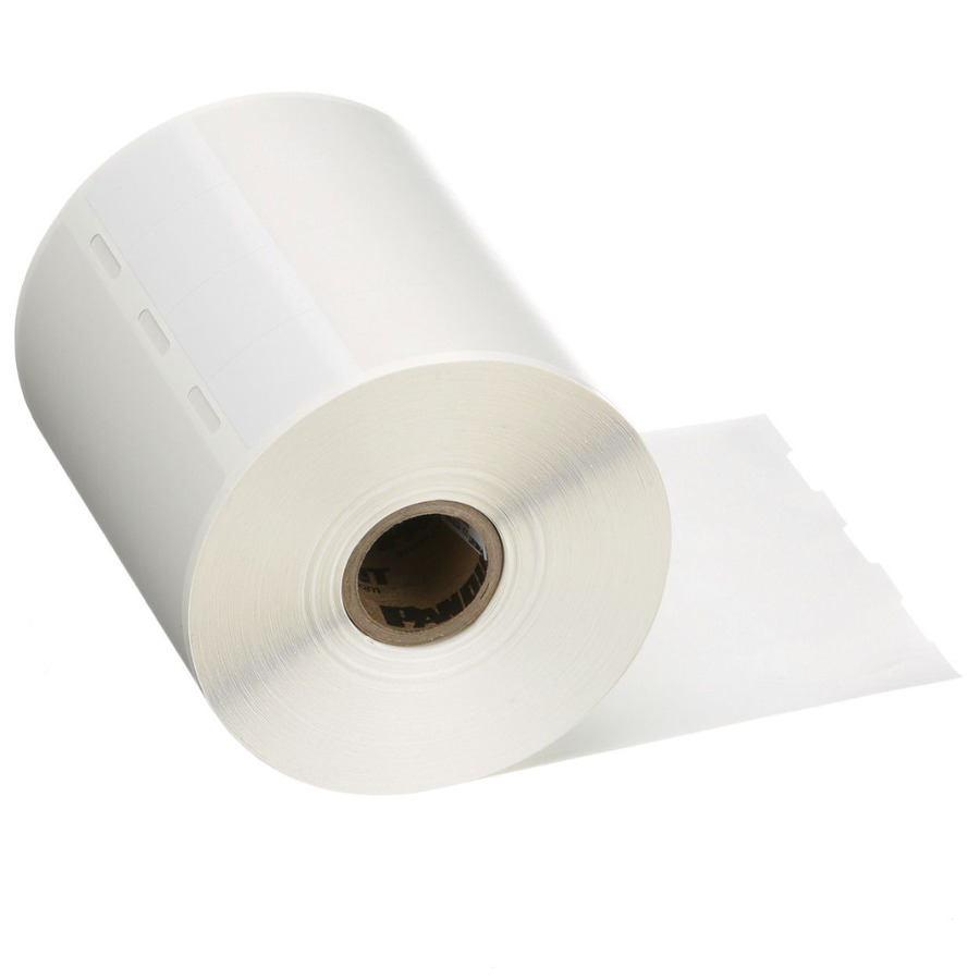 Panduit S100X400VA1Y Self-Laminating Label, 1"x4", Vinyl, White, 1000 Labels