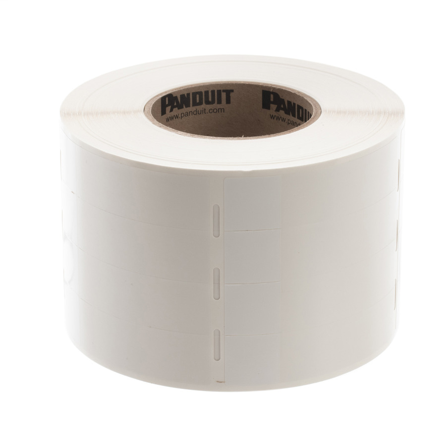 Panduit S100X400VATY Thermal Transfer Label, 1"x4", Vinyl, 3"Core, White, 2500 Labels