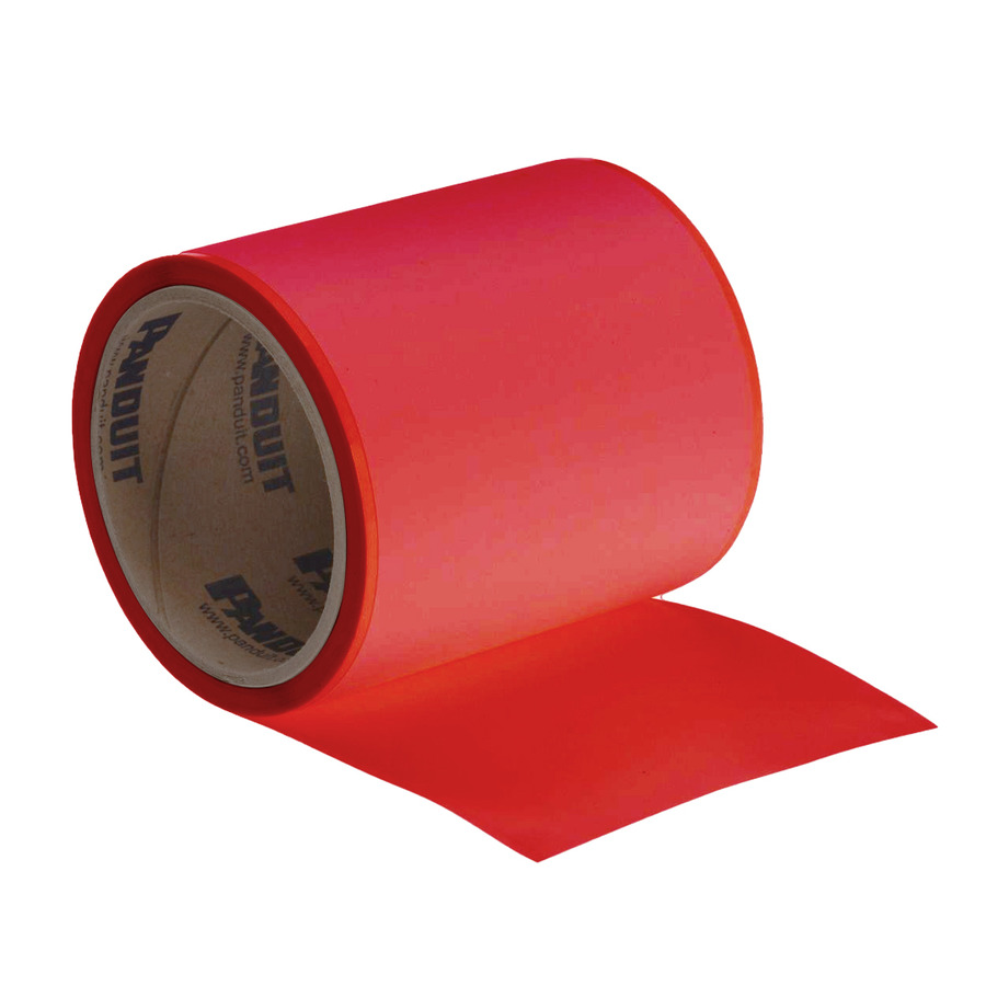 Panduit T400X000VW1Y Continuous Tape, 4" x 100', Vinyl, Red, 1Roll