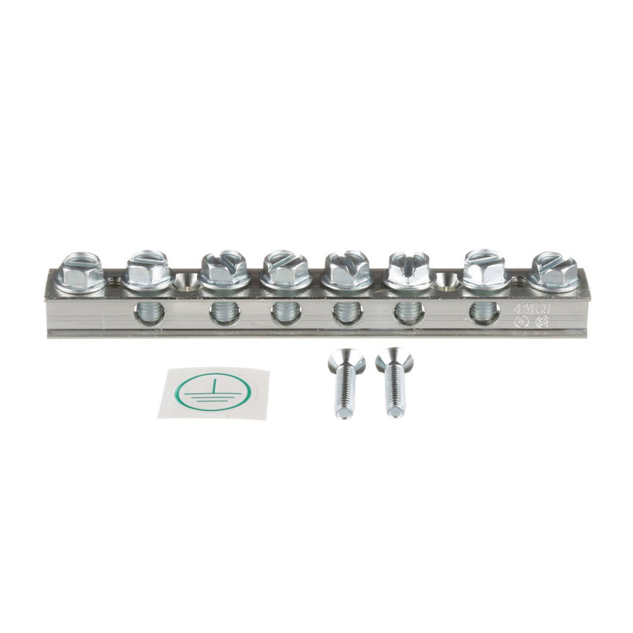 Panduit UGB2/0-414-6 Universal Ground Bar, Copper/Tin Plated, 14-4 AWG 6 Ports & 2/0 AWG Main