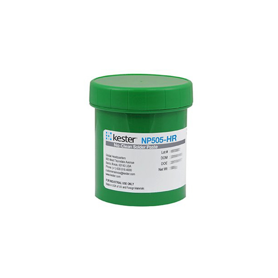 Kester 70-4006-2010 Solder Paste, Zero-Halogen, No Clean, Lead Free, Sn96.5Ag3Cu.5 (SAC305), T5, 88%, 500g, Jar, NP505-HR Series