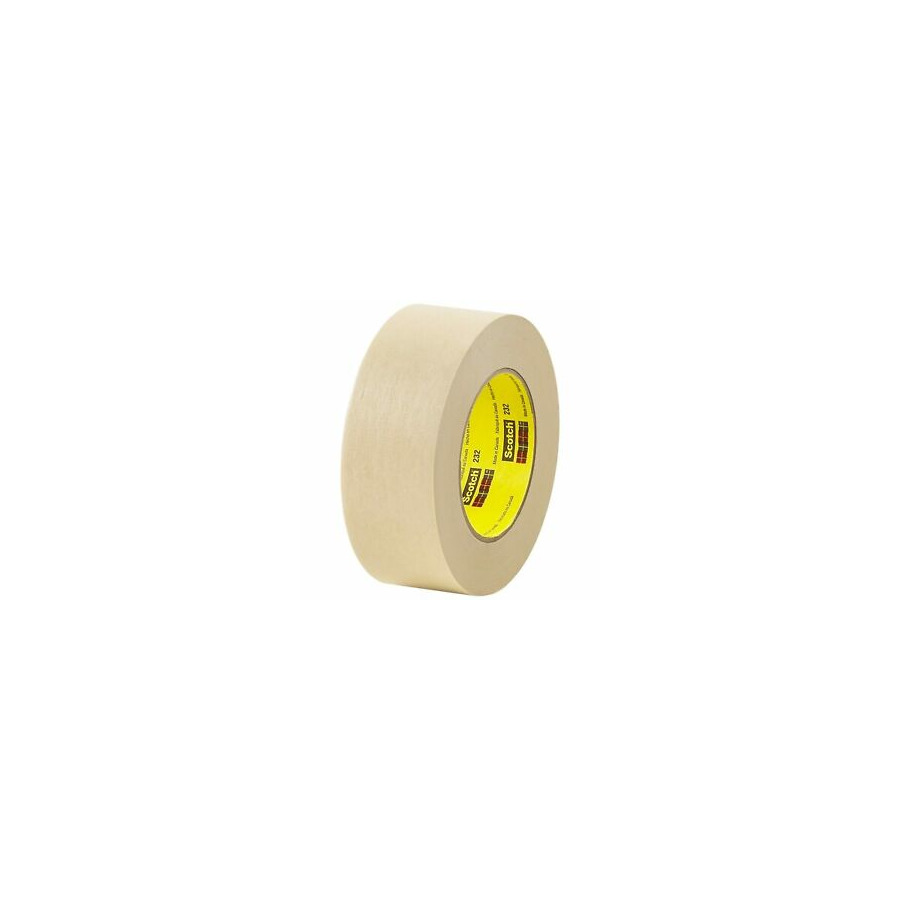 3M 232-96MMX55M High Performance Masking Tape, Rubber Adhesive, Tan, 96mm X 55M