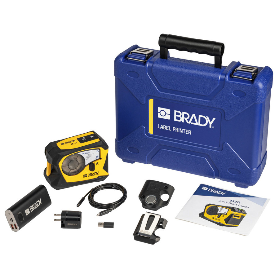 Brady M211-KIT Portable Label Printer Kit, Bluetooth, Blue/Gray, M211 Series