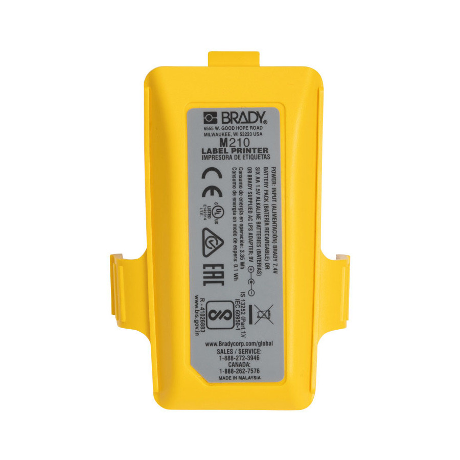 Brady M210-BATTCOV Replacement Battery Cover for Handheld Label Maker, Yellow, M210 Series