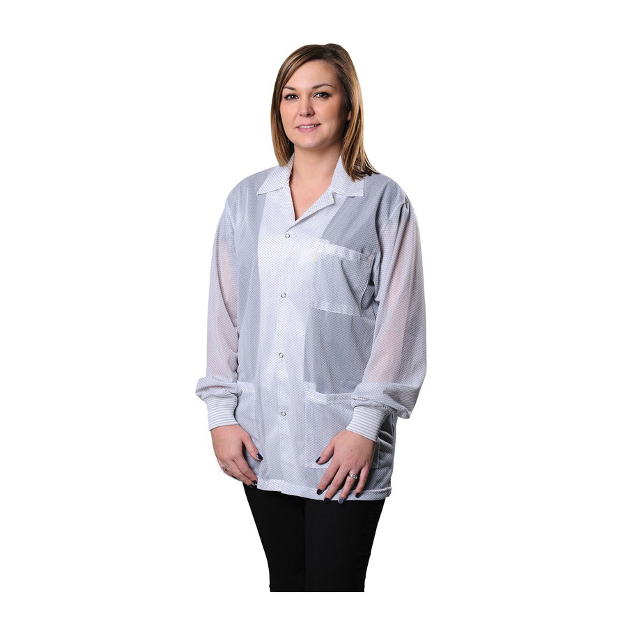 Desco 73834 Smock, Statshield, Jacket, Knitted Cuffs, White, X-Large