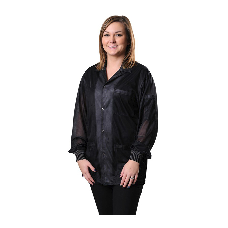 Desco 73869 Smock, Statshield, Jacket, Knitted Cuffs, Black, 6X-Large