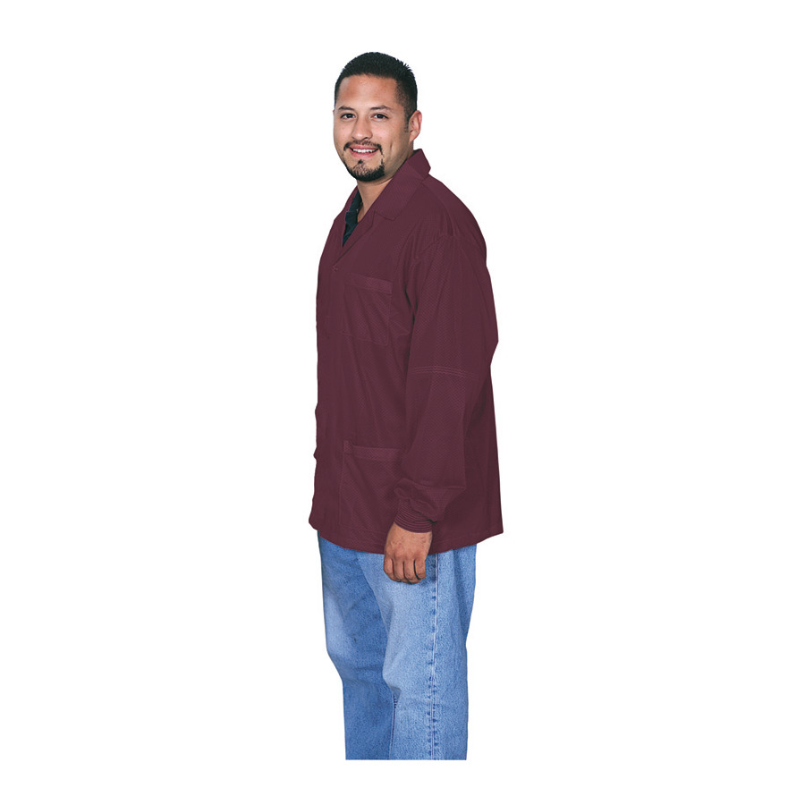 Desco 73900 Smock, Statshield, Jacket, Cuffs, Burgundy, X-Small