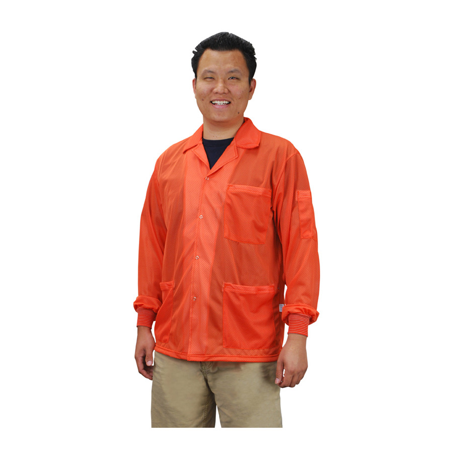 Desco 73910 Smock, Statshield, Jacket, Knitted Cuffs, Orange, X-Small