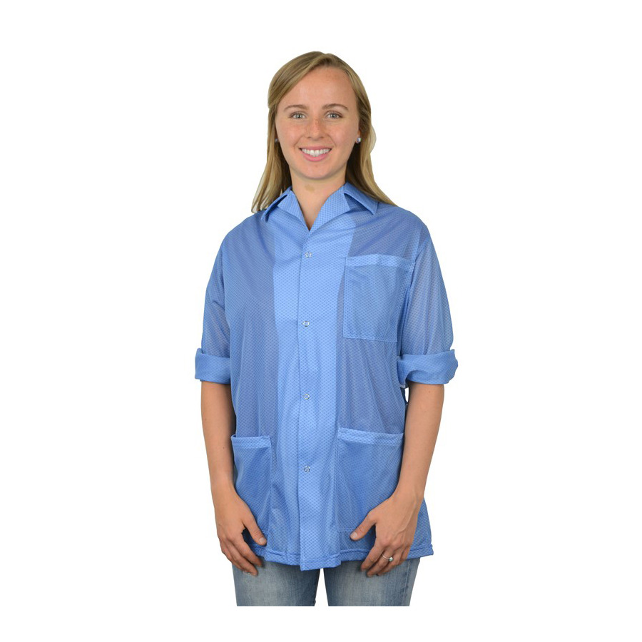 Desco 74309 Smock, Statshield, Jacket, Convertible Sleeve, Snap Cuffs, Blue, 6X-Large