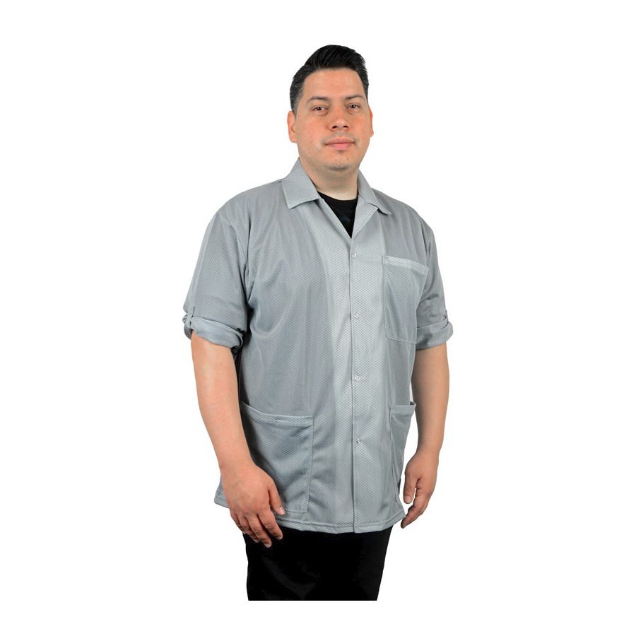 Desco 74326 Smock, Statshield, Jacket, Convertible Sleeve, Snap Cuffs, Gray, 3X-Large