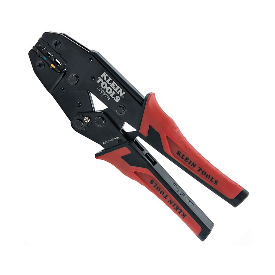 Klein Tools 3005CR Ratcheting Crimper, 10-22 AWG - Insulated Terminals ...