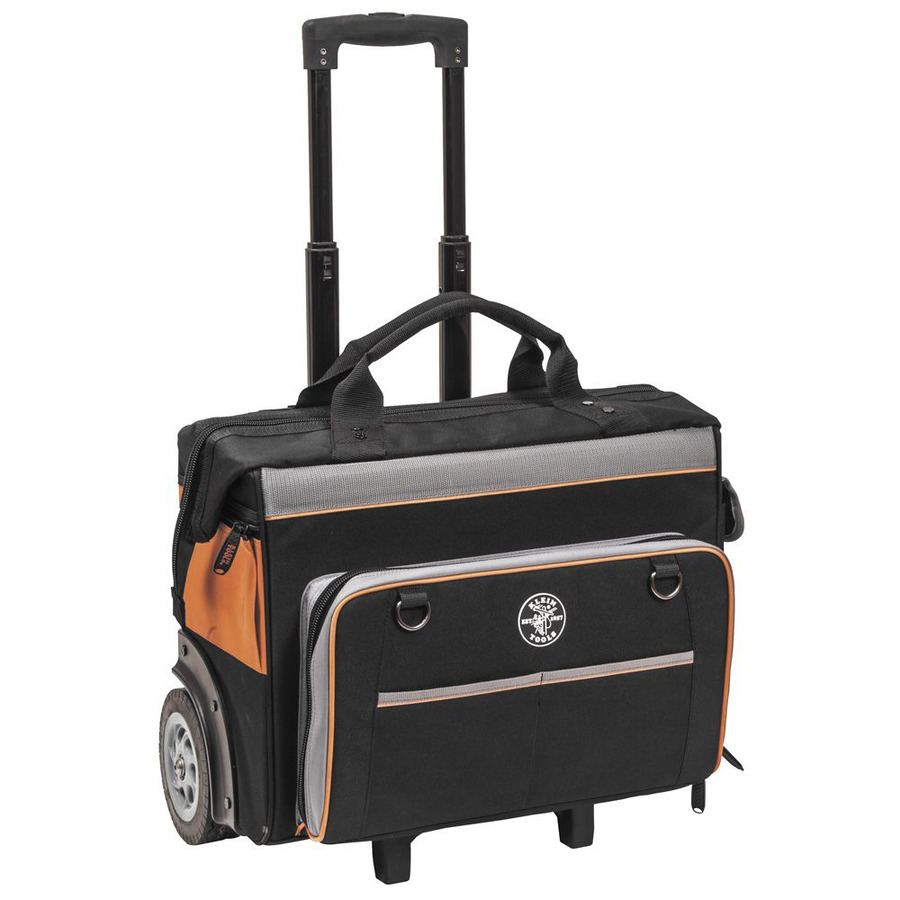 Klein Tools 55452RTB Tool Bag, Tradesman Pro Rolling Tool Bag, 24 Pockets, 19"