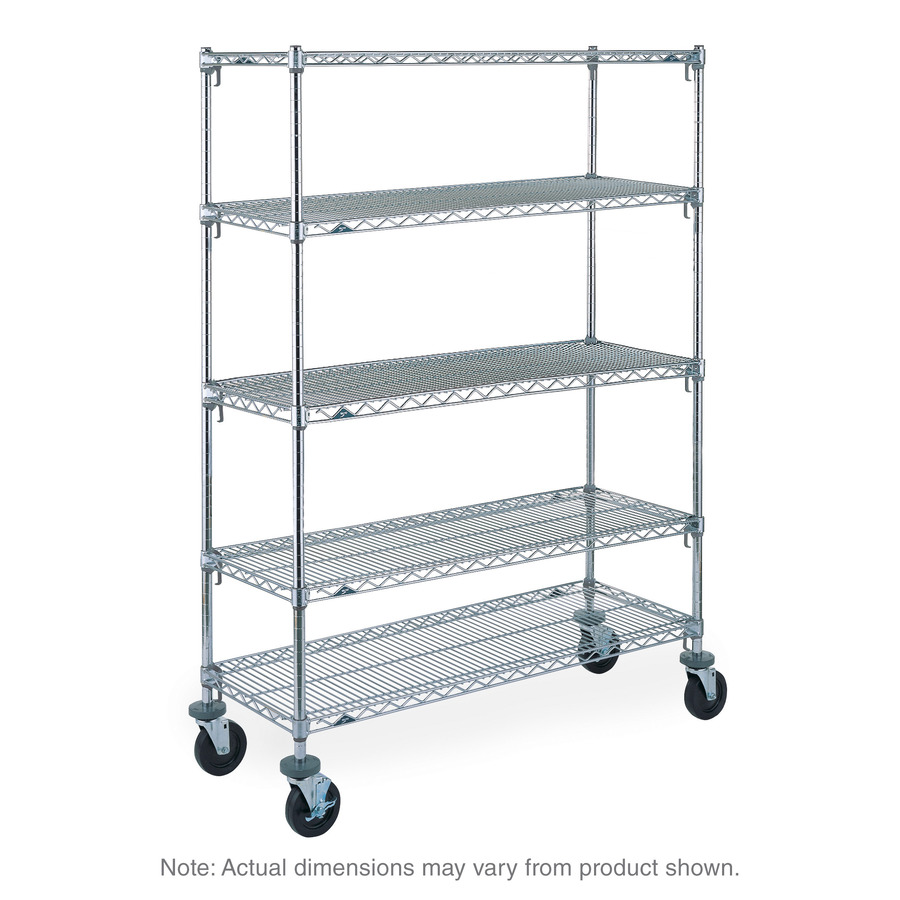 Metro 5A336BC Super Erecta 5-Shelf Super Adjust Stem Caster Cart, Rubber Casters, Chr, 18x36x67.875"