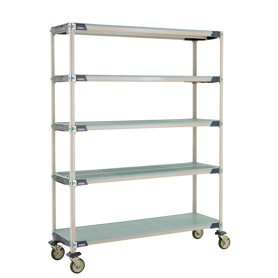 Metro 5X367EGX3 Industrial Plastic Shelving Mobile Cart, 5-Shelf, 18"x60"x79.3125" MMi Series