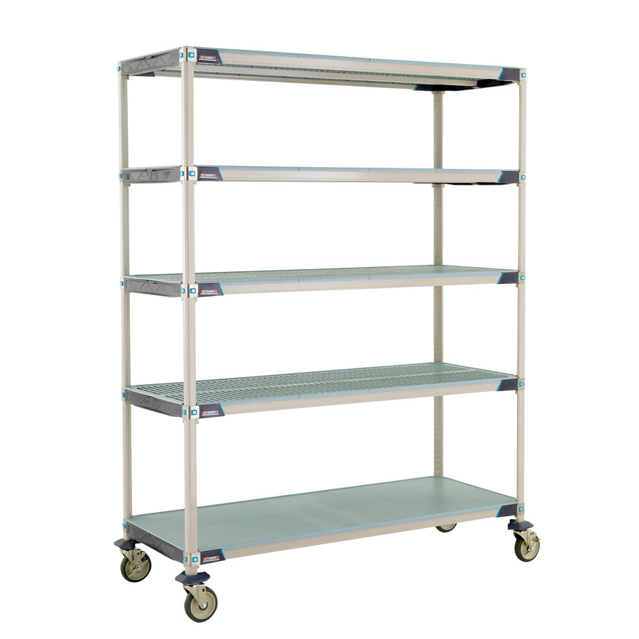 Metro 5X567EGX3 Industrial Plastic Shelving Mobile Cart, 5-Shelf, 24"x60"x79.3125" MMi Series