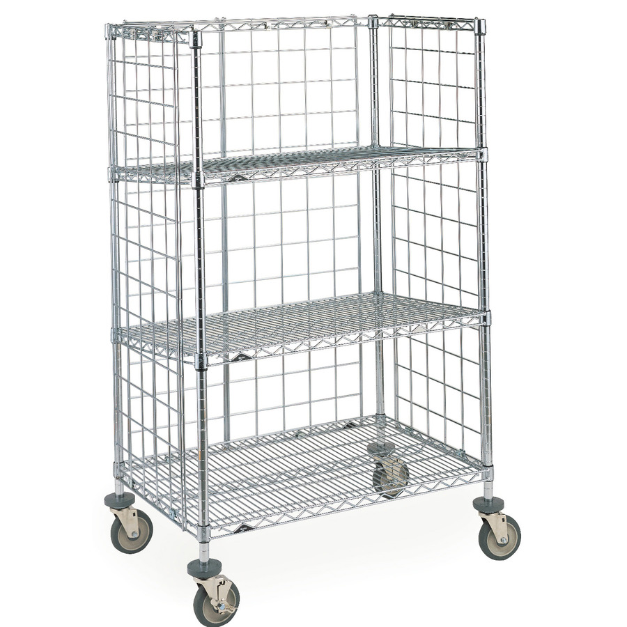 Metro AST35DC Super Erecta Standard Industrial Wire Slanted Shelving Transport Cart, 24"x36"x59.875"