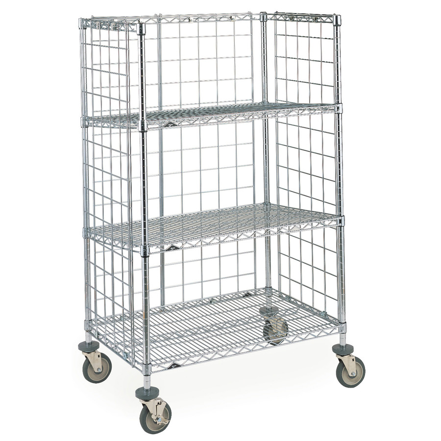 Metro AST35MC Super Erecta HD Industrial Wire Slanted Shelving Transport Cart, 24"x36"x62.0625"