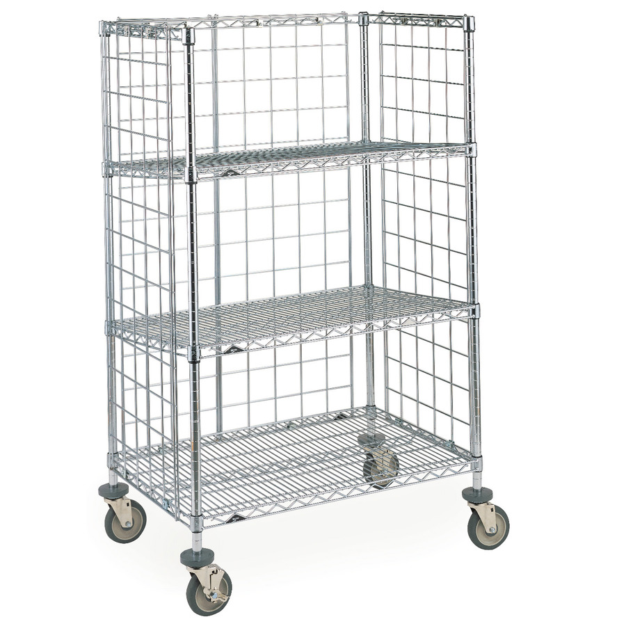 Metro AST55MC Super Erecta HD Industrial Wire Slanted Shelving Transport Cart, 24"x48"x62.0625"