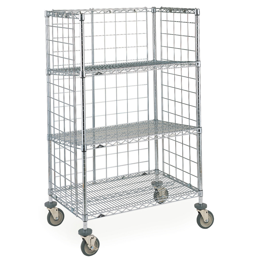 Metro AST65DC Super Erecta Standard Industrial Wire Slanted Shelving Transport Cart, 24"x60"x59.875"