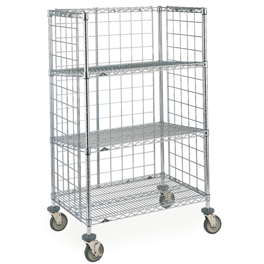 Metro AST65MC Super Erecta HD Industrial Wire Slanted Shelving Transport Cart, 24"x60"x62.0625"