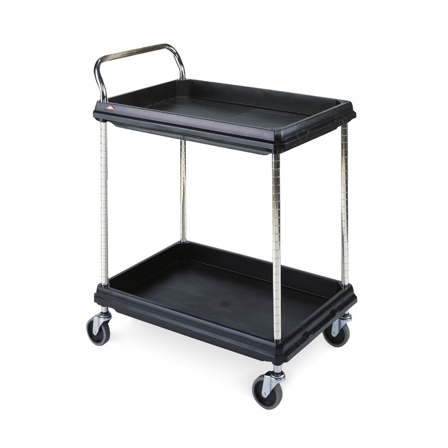 Metro BC2030-2DBL Deep Ledge 2-Shelf Utility Cart, Black, 20"x30"