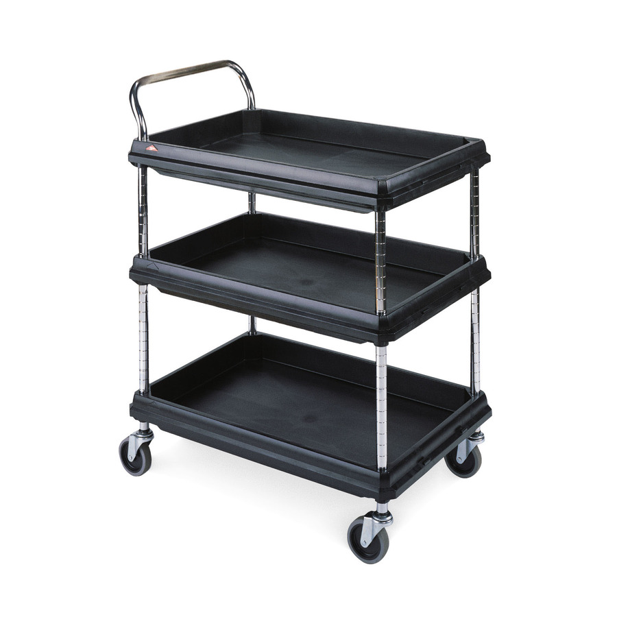 Metro BC2030-3DBL Deep Ledge 3-Shelf Utility Cart, Black, 20"x30"