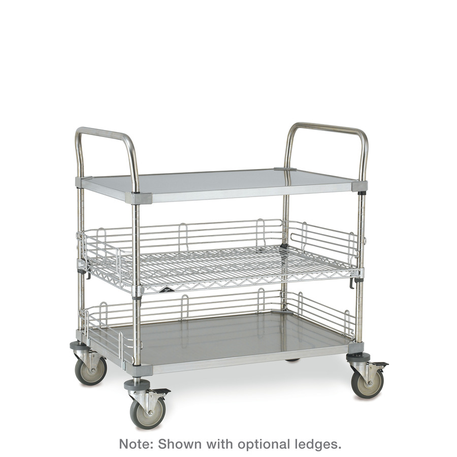 Metro CASE-OL36H Stainless Steel Open Case Cart, Handles, 24"x36"x39"