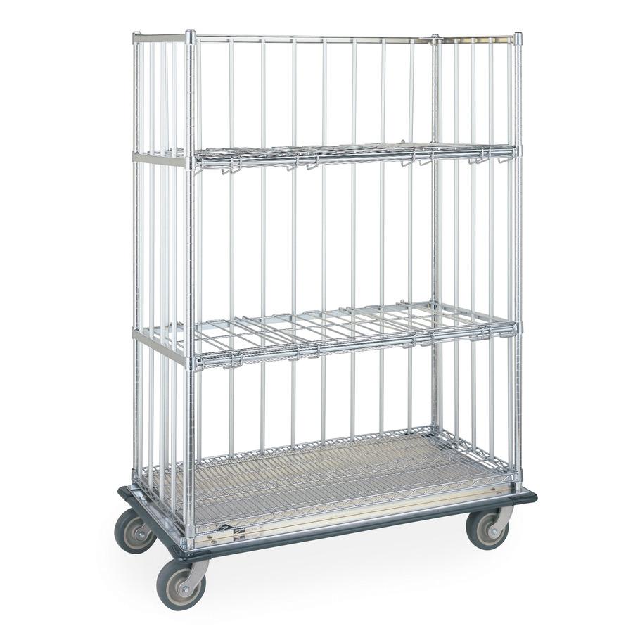 Metro CLTH2460C Wire Convertible Linen Truck, Heavy Duty, 24"x60"x70", Chrome