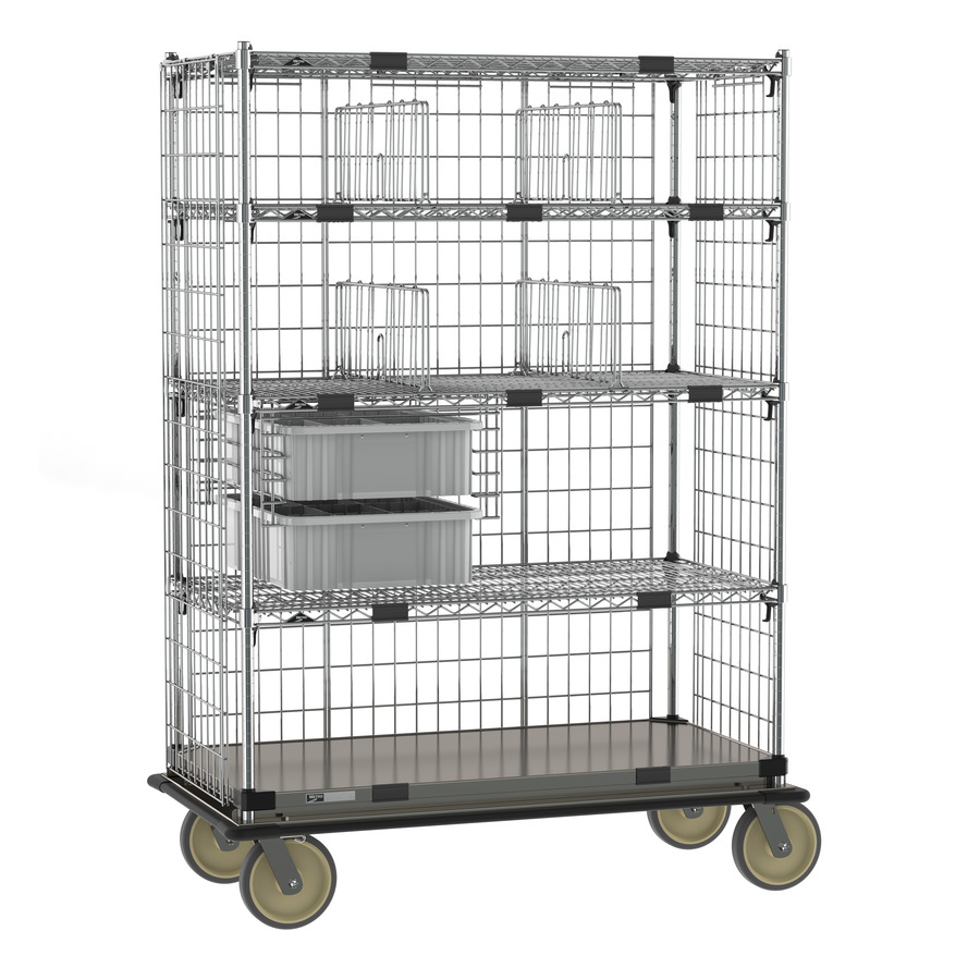 Metro ECM55XC Super Erecta Deluxe Transport and Exchage Cart, Adj., Stainless Shelf, 24"x48"