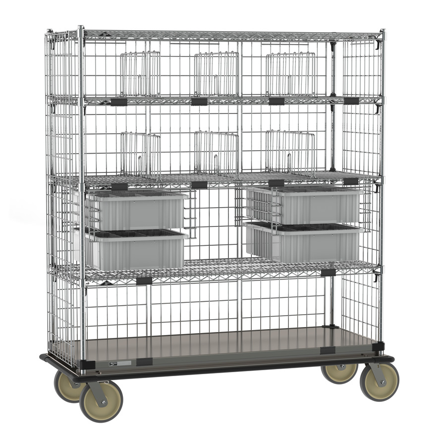 Metro ECM56XC Super Erecta Deluxe Transport and Exchage Cart, Adj., Stainless Shelf, 24"x60"