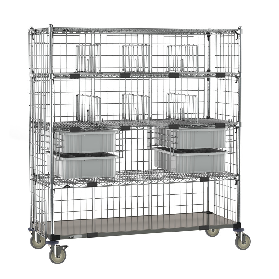 Metro ECM56XD Super Adjustable Super Erecta Deluxe Par Level Cart, Stainless Bottom Shelf, 24"x60"