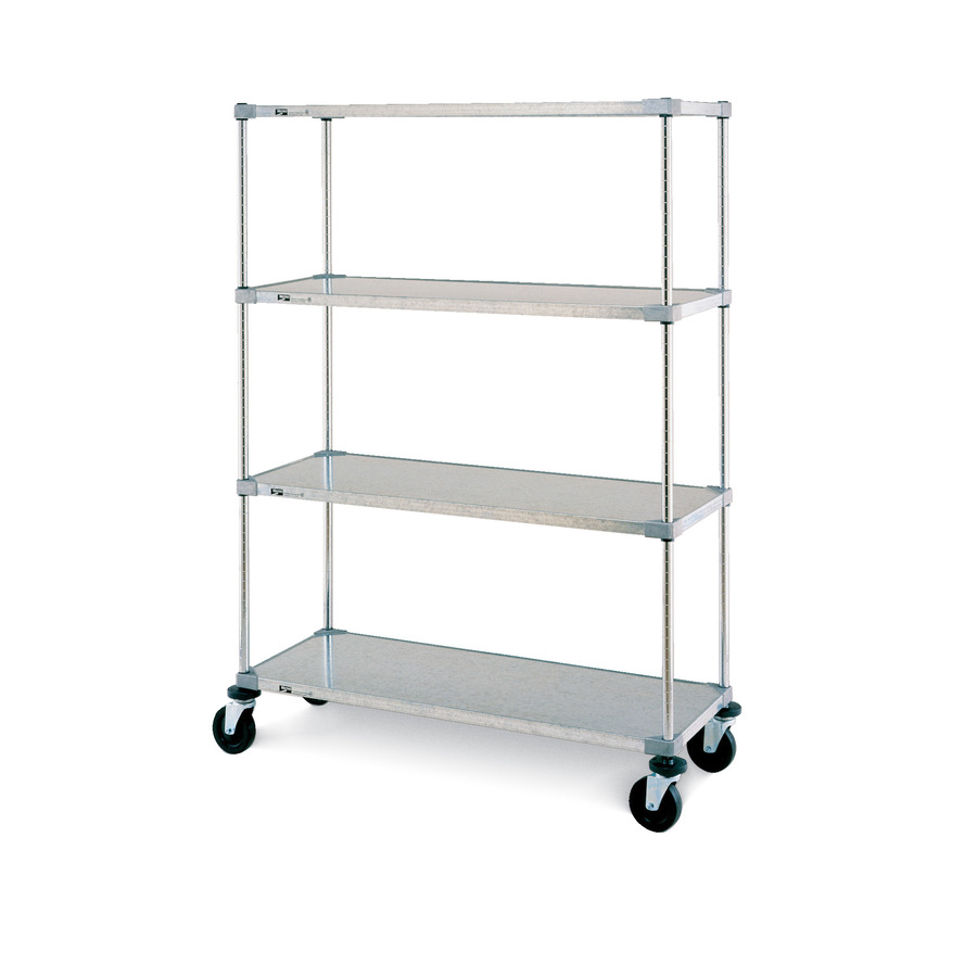 Metro F536EG Super Erecta 4-Shelf Stem Caster Cart, Galvanized, 24"x36"x67.875"