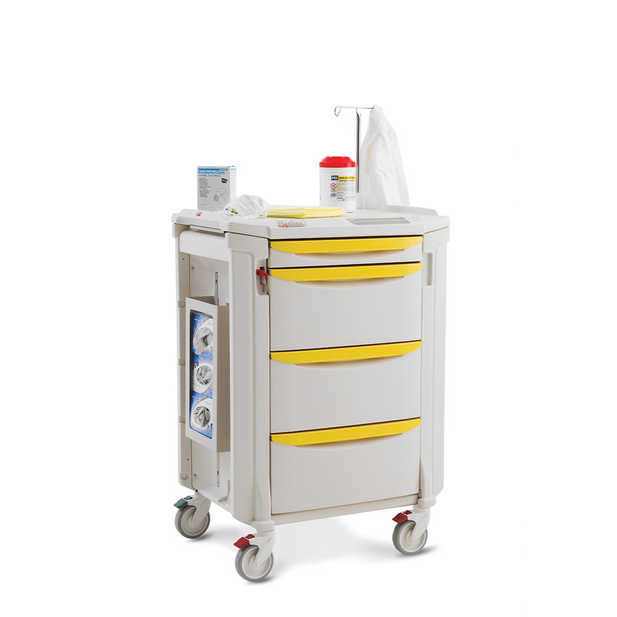 Metro FLISO3 Flexline Isolation Cart, Taupe/Yellow