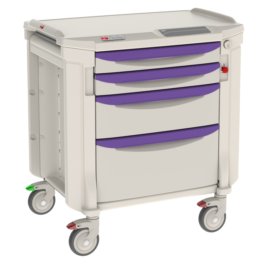 Metro FLK21100 Flexline General Use Medical Cart, Stanadard, Taupe/Violet