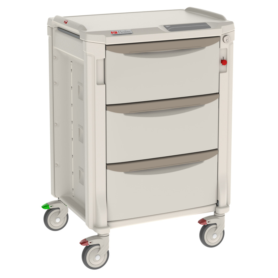 Metro FLNK00300 Flexline General Use Medical Cart, Narrow, Taupe/Dark Taupe