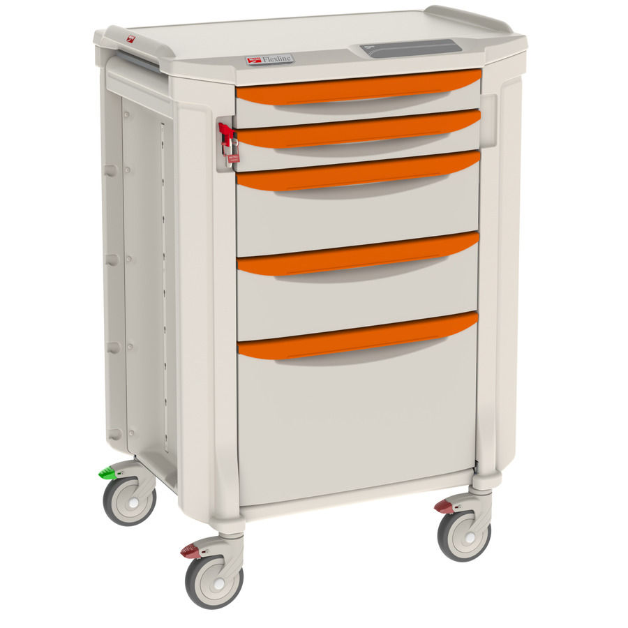 Metro FLP22010 Flexline Passive Lock Cart Shell & Drawers, Standard, Taupe/Orange